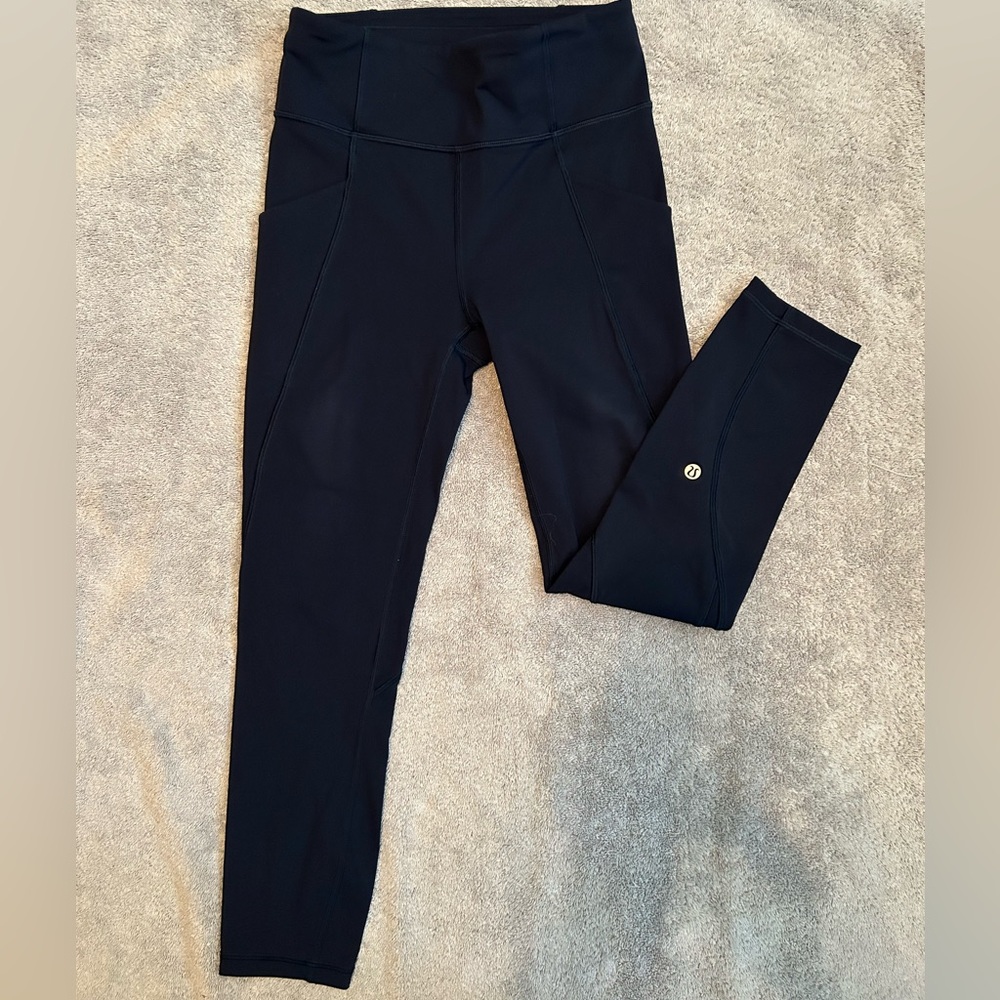 Lululemon True Navy Time To Sweat Crop Leggings 23”